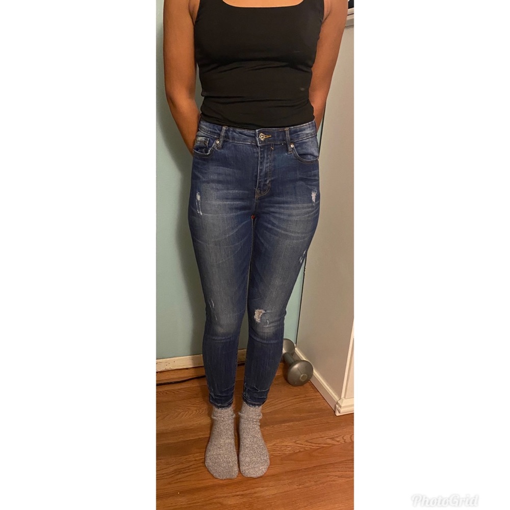 High rise skinny jeans